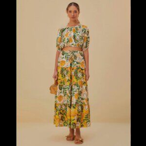 Brand New Farm Rio Mixed Biriba Maxi Skirt